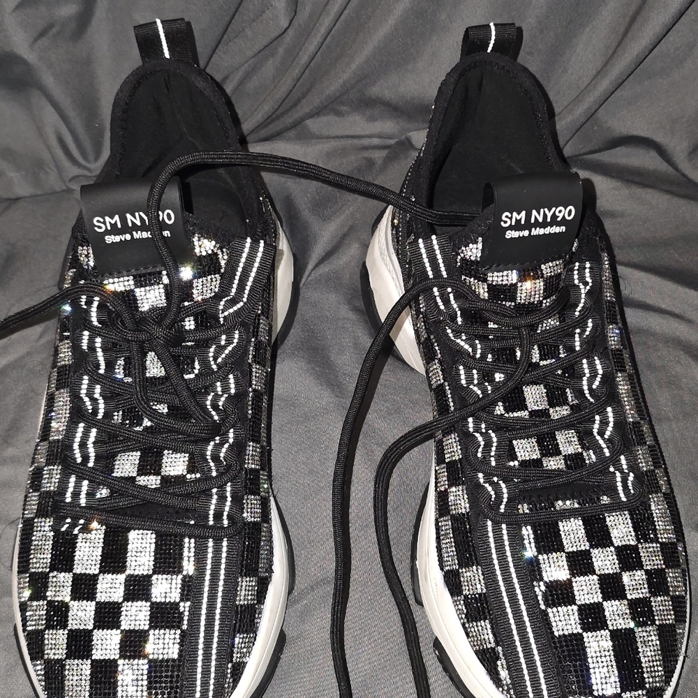 Steve Madden Monochrome Checkered Sneakers